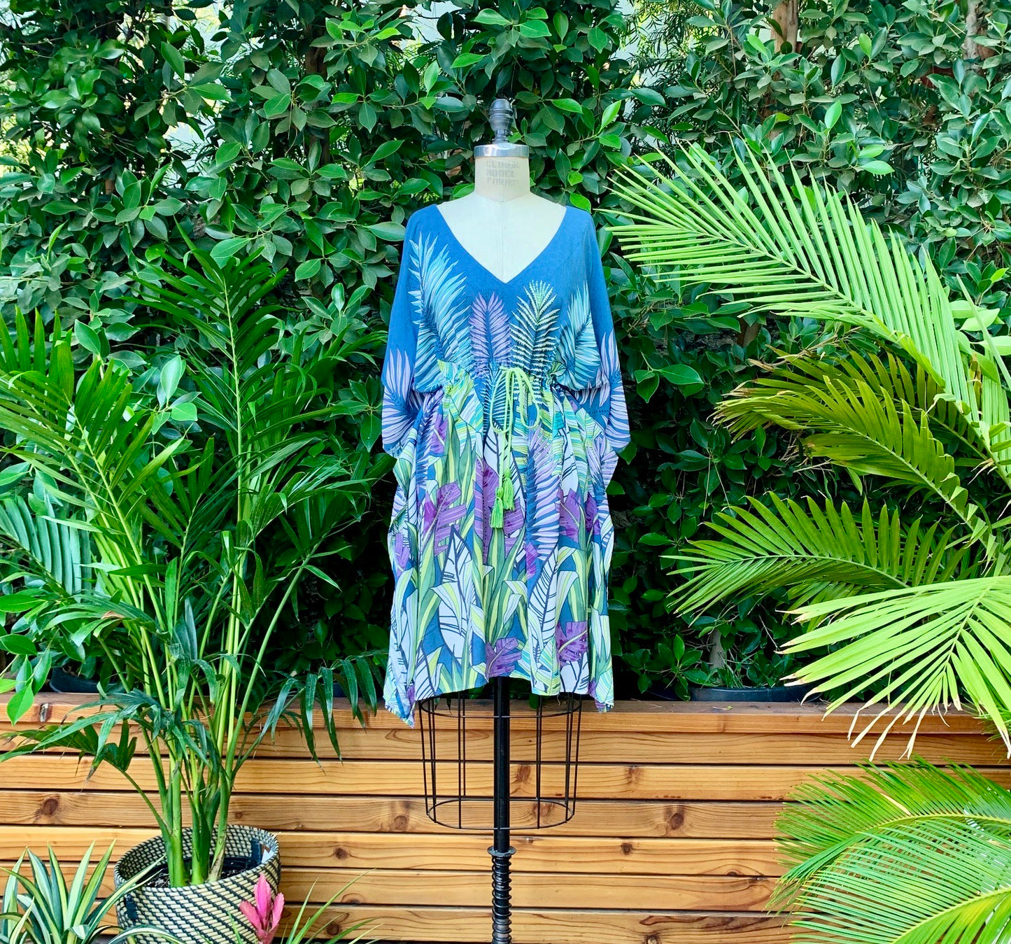 Midnight Flora Mini Kaftan